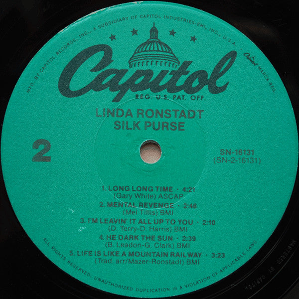Linda Ronstadt : Silk Purse (LP, Album, RE, Jac)
