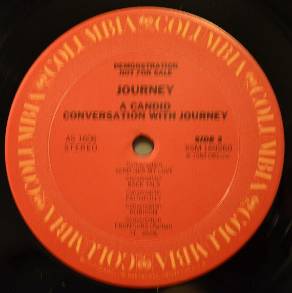 Journey : A Candid Conversation (Featuring Music From Their New Release Frontiers) (LP, Promo)