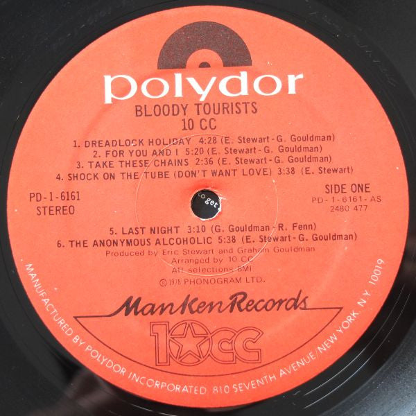 10cc : Bloody Tourists (LP, Album, Pre)