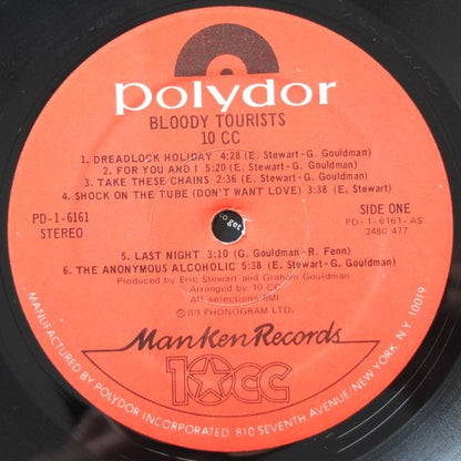 10cc : Bloody Tourists (LP, Album, Pre)