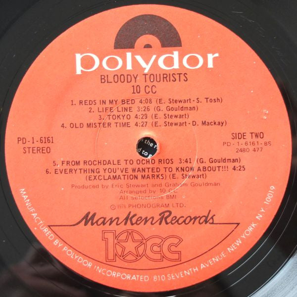 10cc : Bloody Tourists (LP, Album, Pre)