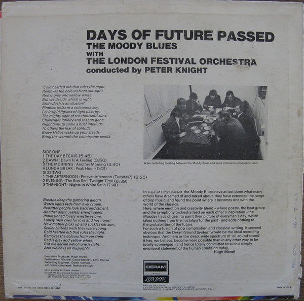 The Moody Blues : Days Of Future Passed (LP, Album, BW )