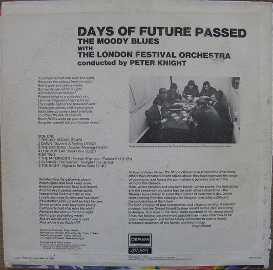 The Moody Blues : Days Of Future Passed (LP, Album, BW )