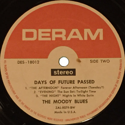 The Moody Blues : Days Of Future Passed (LP, Album, BW )