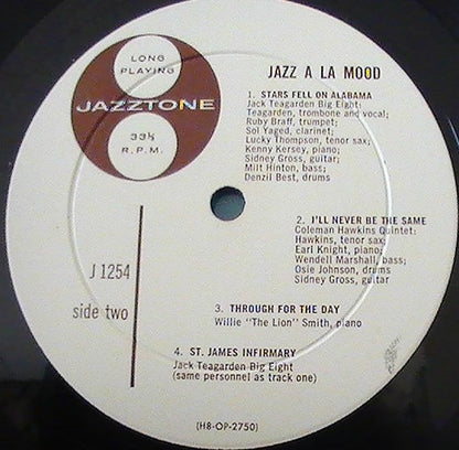 Coleman Hawkins, Ernie Royal, Willie "The Lion" Smith, Jack Teagarden, Lucky Thompson : Jazz A La Mood (LP, Album, Comp, Mono, RE)
