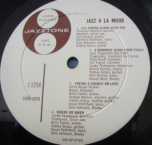 Coleman Hawkins, Ernie Royal, Willie "The Lion" Smith, Jack Teagarden, Lucky Thompson : Jazz A La Mood (LP, Album, Comp, Mono, RE)