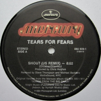 Tears For Fears : Shout (US & UK Remix Versions) (12", HRM)