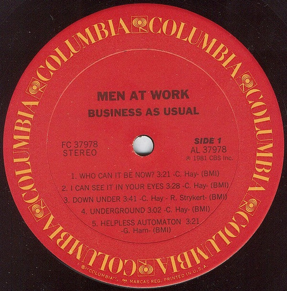 Men At Work : Business As Usual (LP, Album, Pit)