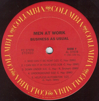 Men At Work : Business As Usual (LP, Album, Pit)