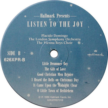 Placido Domingo / The London Symphony Orchestra* / The Vienna Boys Choir* : Christmas: Listen To The Joy (LP, Album)