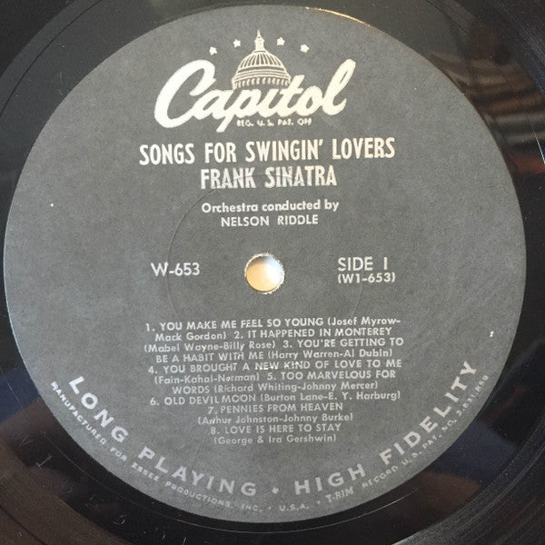 Frank Sinatra : Songs For Swingin' Lovers (LP, Album, Mono, RP)