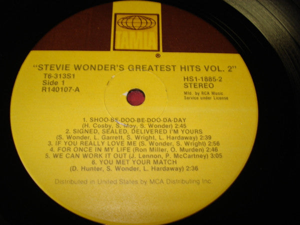 Stevie Wonder : Stevie Wonder's Greatest Hits Vol. 2 (LP, Comp, Club, RE)