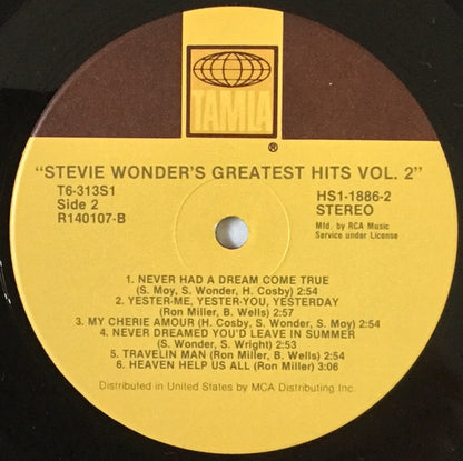 Stevie Wonder : Stevie Wonder's Greatest Hits Vol. 2 (LP, Comp, Club, RE)