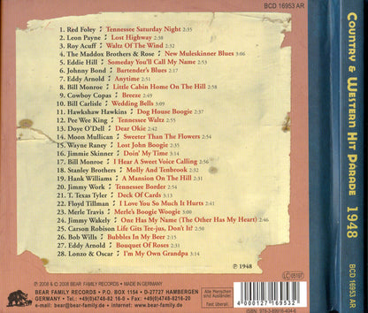 Various : Dim Lights, Thick Smoke & Hillbilly Music: Country & Western Hit Parade - 1948 (CD, Comp)
