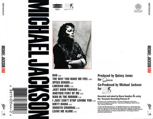 Michael Jackson : Bad (CD, Album, RE)