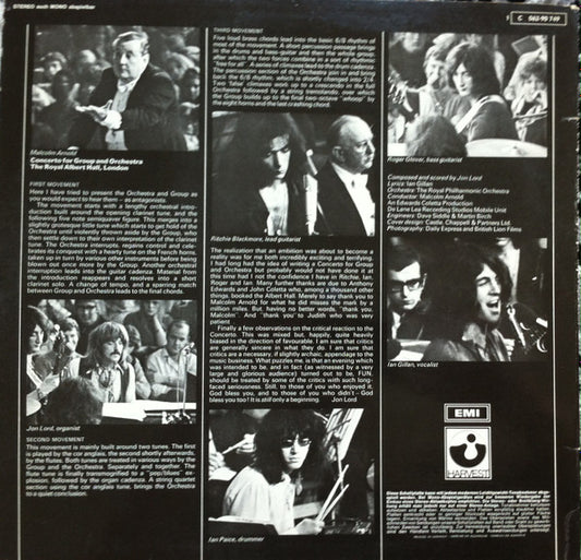Deep Purple, Royal Philharmonic Orchestra, Malcolm Arnold : Concerto For Group And Orchestra (LP, Album)