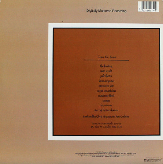 Tears For Fears : The Hurting (LP, Album, Hau)