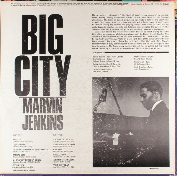 Marvin Jenkins : Big City (LP, Album, Mono)