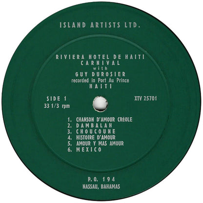 Guy Durosier : Riviera Hotel D'Haiti Carnival (LP, Album, Mono)