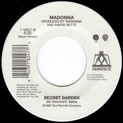 Madonna : I'll Remember (Theme From With Honors) (7", Single)