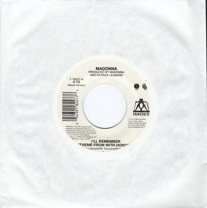 Madonna : I'll Remember (Theme From With Honors) (7", Single)