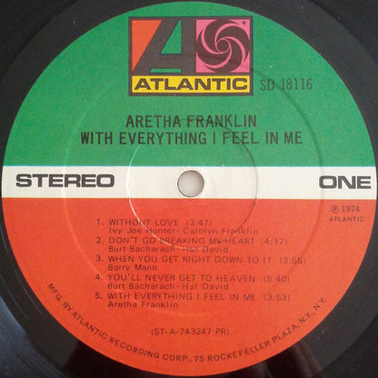 Aretha Franklin : With Everything I Feel In Me (LP, Album, PR )