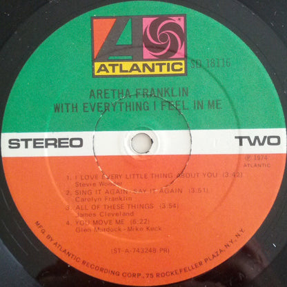 Aretha Franklin : With Everything I Feel In Me (LP, Album, PR )