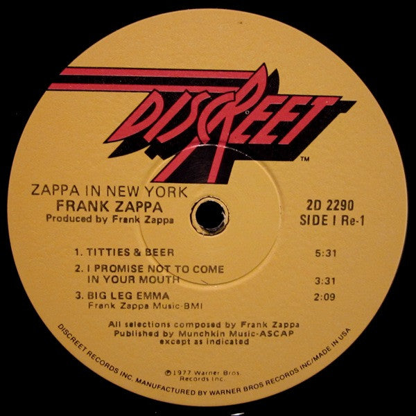 Zappa* : Zappa In New York (2xLP, Album, Win)