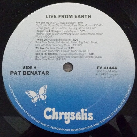 Benatar* : Live From Earth (LP, Album, Pit)