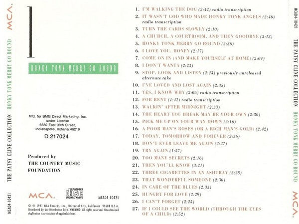 Patsy Cline : The Patsy Cline Collection (4xCD, Comp + Box, Club)