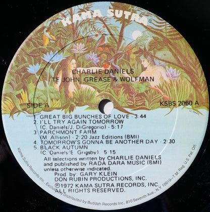 Charlie Daniels : Te John, Grease & Wolfman (LP, Album, Son)