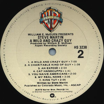 Steve Martin (2) : A Wild And Crazy Guy (LP, Album, Gol)