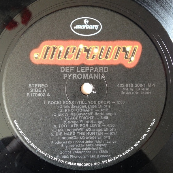 Def Leppard : Pyromania (LP, Album, Club, RCA)