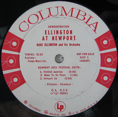 Duke Ellington And His Orchestra : Ellington At Newport (LP, Album, Mono, Promo)