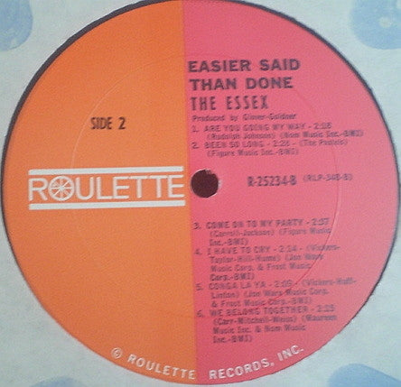 The Essex : Easier Said Than Done (LP, Mono)