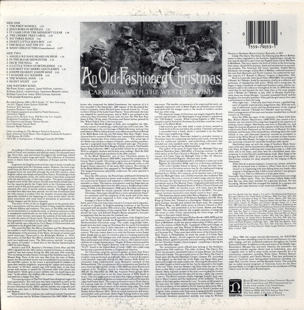 The Western Wind : An Old-Fashioned Christmas (Caroling With The Western Wind) (LP, Album)