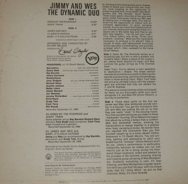 Jimmy Smith & Wes Montgomery : Jimmy & Wes - The Dynamic Duo (LP, Album, Mono)