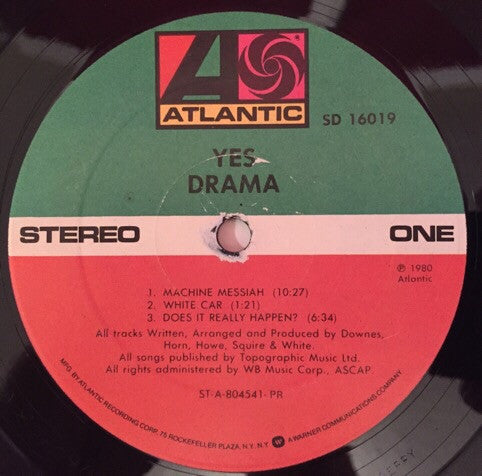 Yes : Drama (LP, Album, PR )