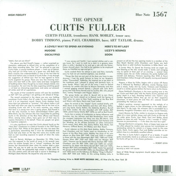 Curtis Fuller : The Opener (LP, Album, RE, RM)