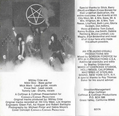 Mötley Crüe : Mötley Crüe (Cass, Album, AR)