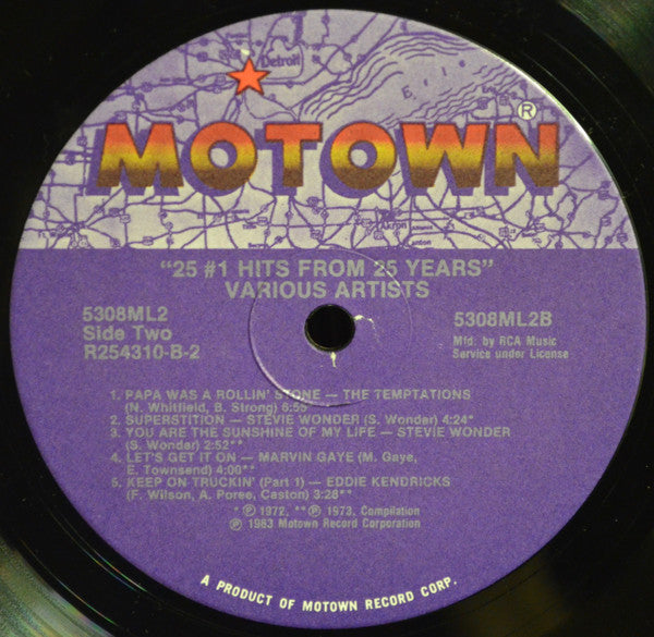 Various : 25 #1 Hits From 25 Years (2xLP, Comp, Club, RCA)