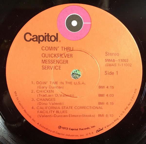 Quicksilver Messenger Service : Comin' Thru (LP, Album, Win)