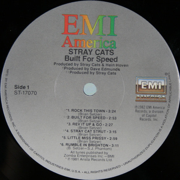 Stray Cats : Built For Speed (LP, Album, Comp, Jac)