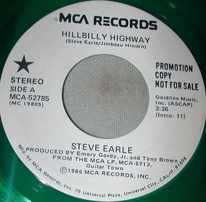 Steve Earle : Hillbilly Highway (7", Promo, Gre)