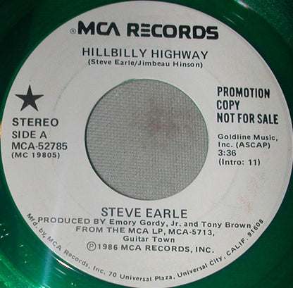 Steve Earle : Hillbilly Highway (7", Promo, Gre)