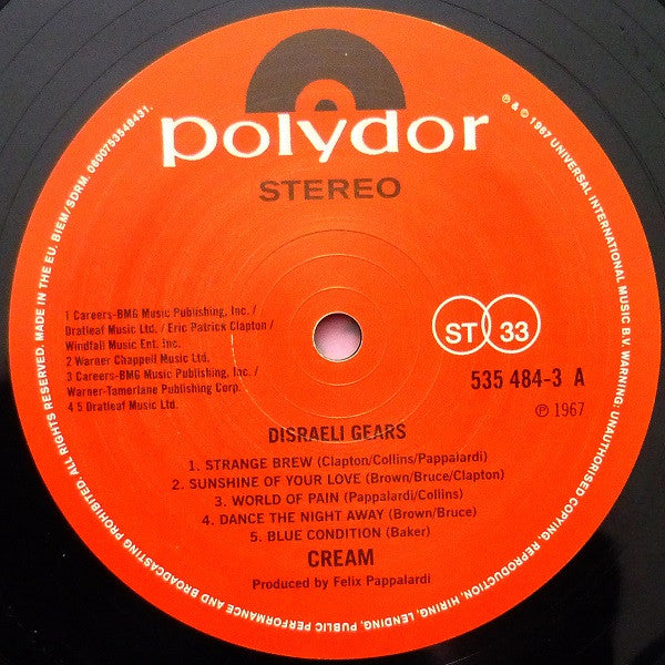 Cream (2) : Disraeli Gears (LP, Album, RE, 180)