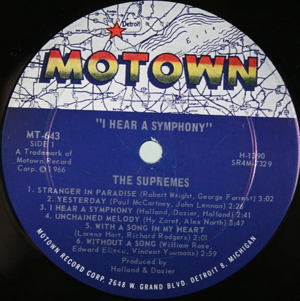 The Supremes : I Hear A Symphony (LP, Album, Mono, Ind)