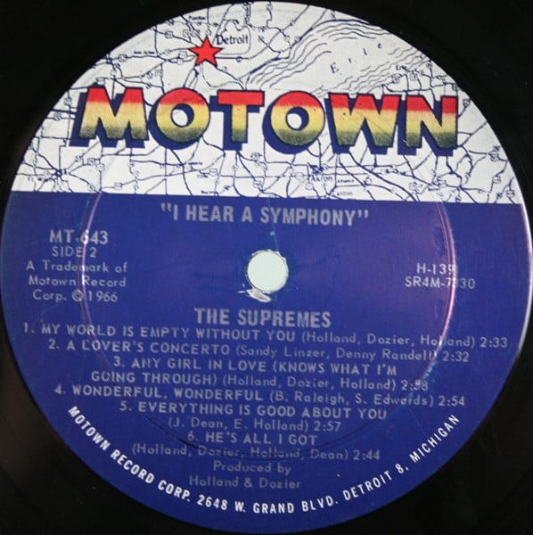 The Supremes : I Hear A Symphony (LP, Album, Mono, Ind)