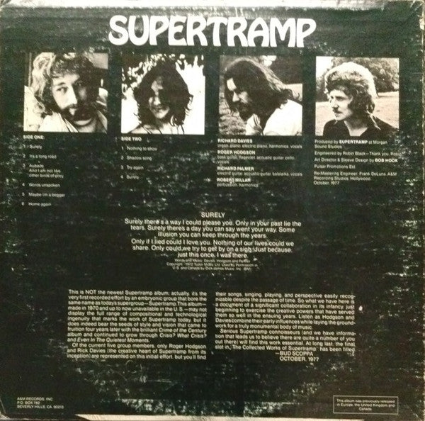 Supertramp : Supertramp (LP, Album, RE, RM, Ter)
