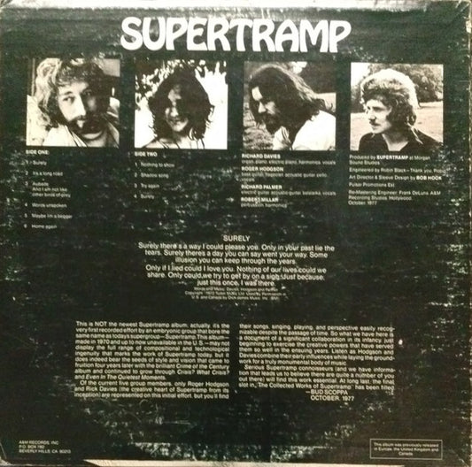 Supertramp : Supertramp (LP, Album, RE, RM, Ter)